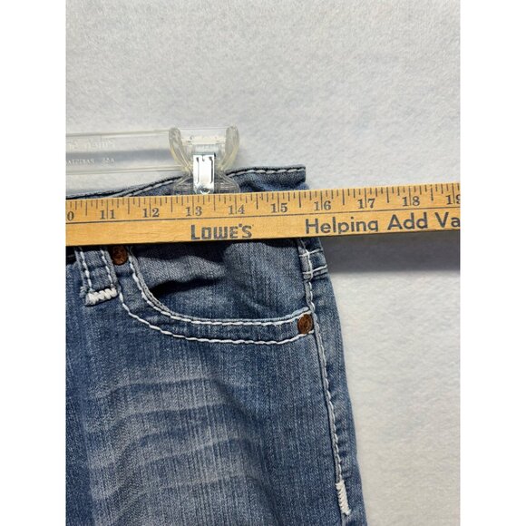 True Religion Womens Joey World Tour Blue Denim Jeans Size 28 Distressed Style - Picture 6 of 12